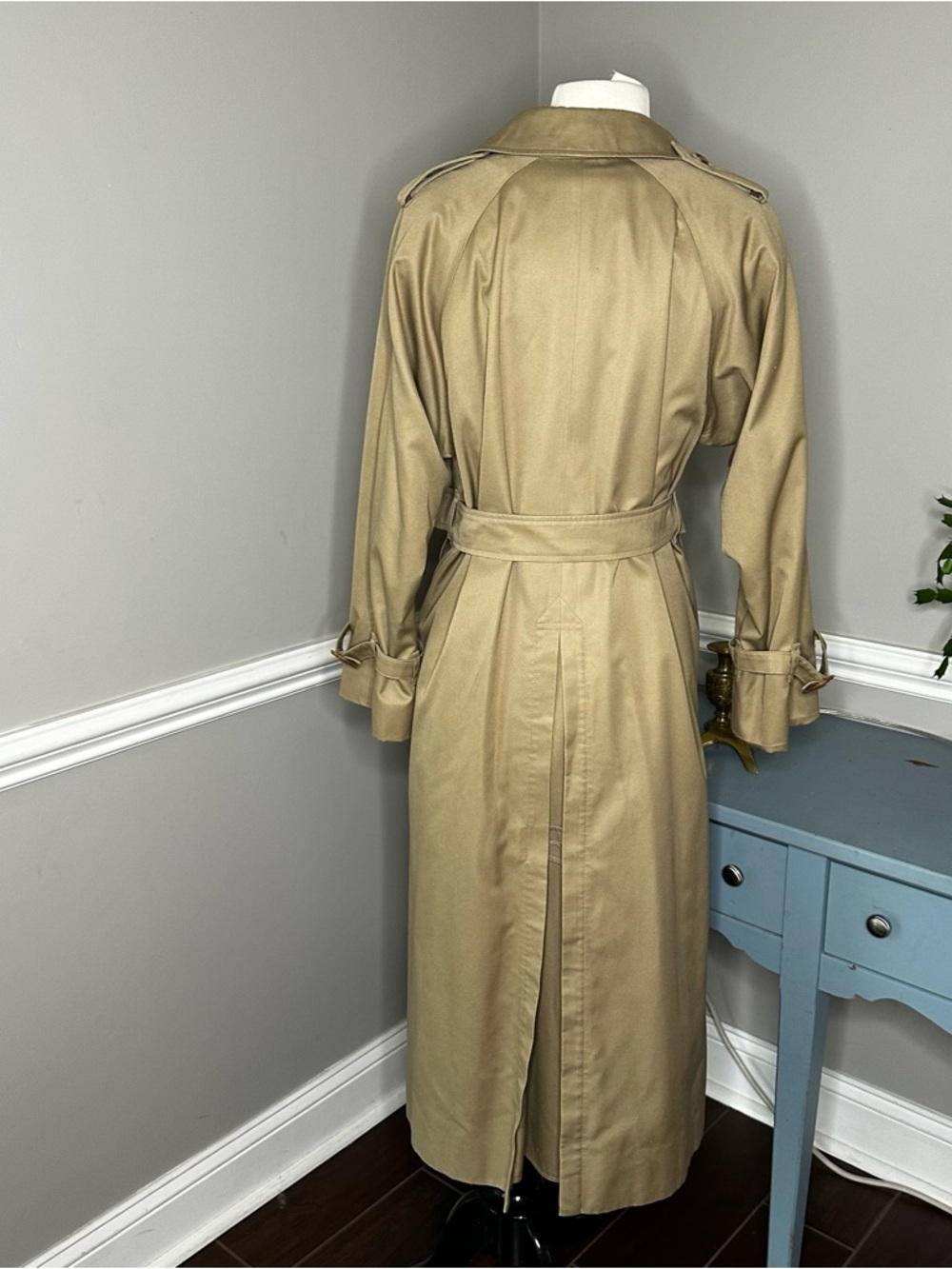 Vintage Burberrys Trench Coat Size 4 XLong Wool Liner Beige Classic Nova Check - Picture 5 of 16